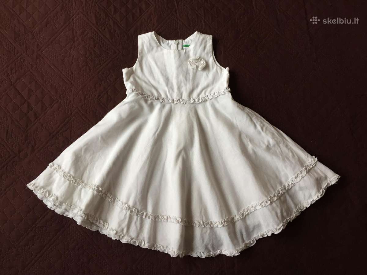 Balta lininė suknelė Vetbaudet 3m 92-98cm