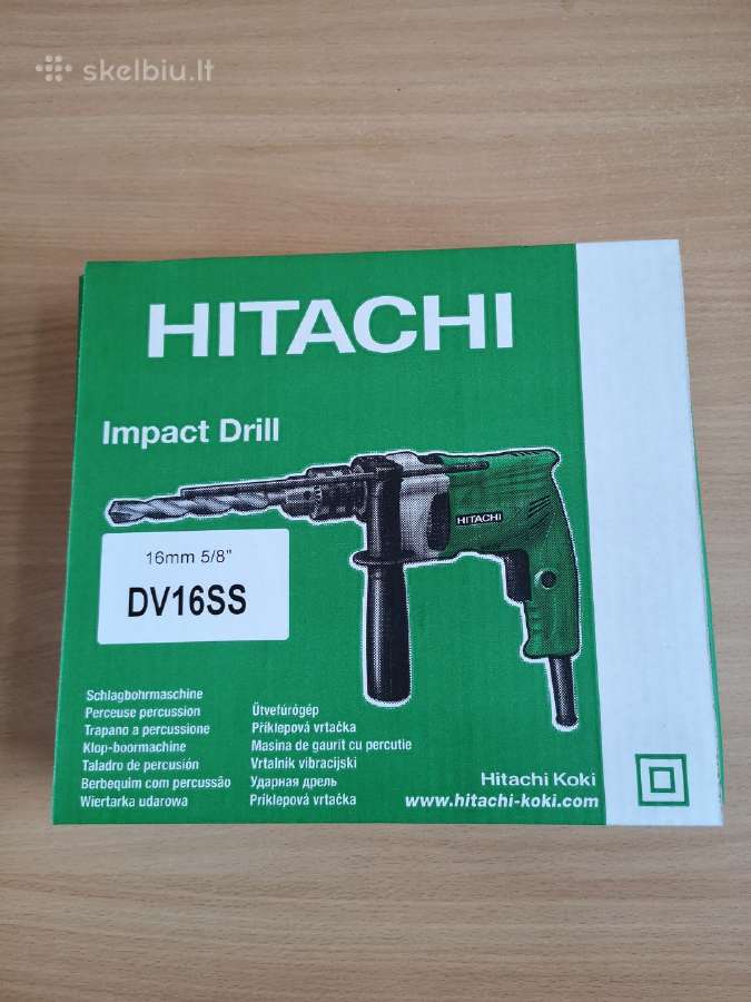 Smūginis gręžtuvas su kalimu Hitachi Dv16ss - nuotraukos Nr. 2