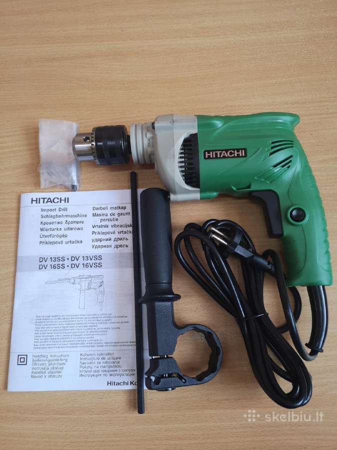 Smūginis gręžtuvas su kalimu Hitachi Dv16ss - nuotraukos Nr. 3