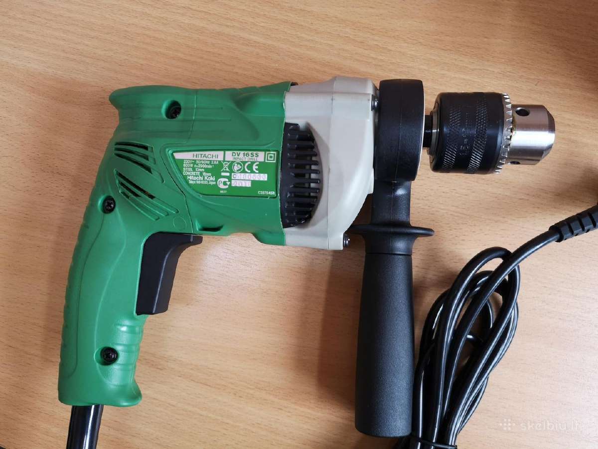 Smūginis gręžtuvas su kalimu Hitachi Dv16ss - nuotraukos Nr. 4