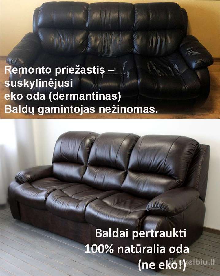 Odinių baldų atnaujinimas, remontas, persiuvimas. - nuotraukos Nr. 3