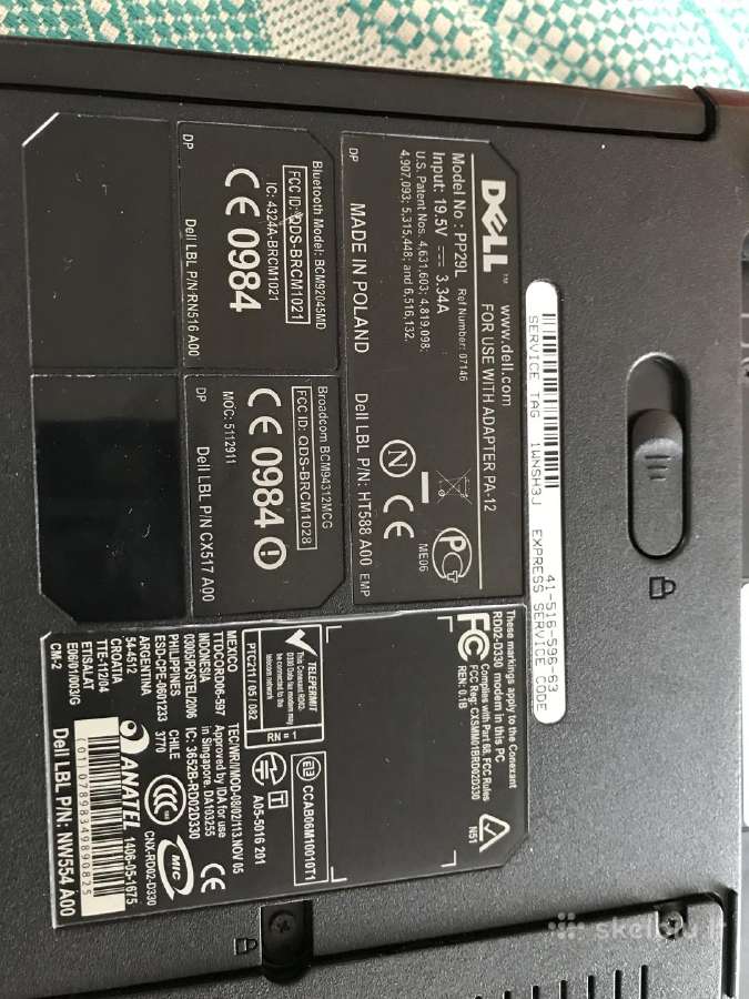 Dell Studio 1537 Inspiron 1750, 1525 Dalimis - nuotraukos Nr. 7