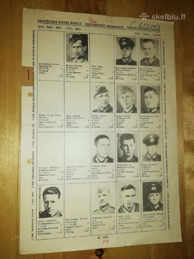 Ww2 dingusių karių sarasas