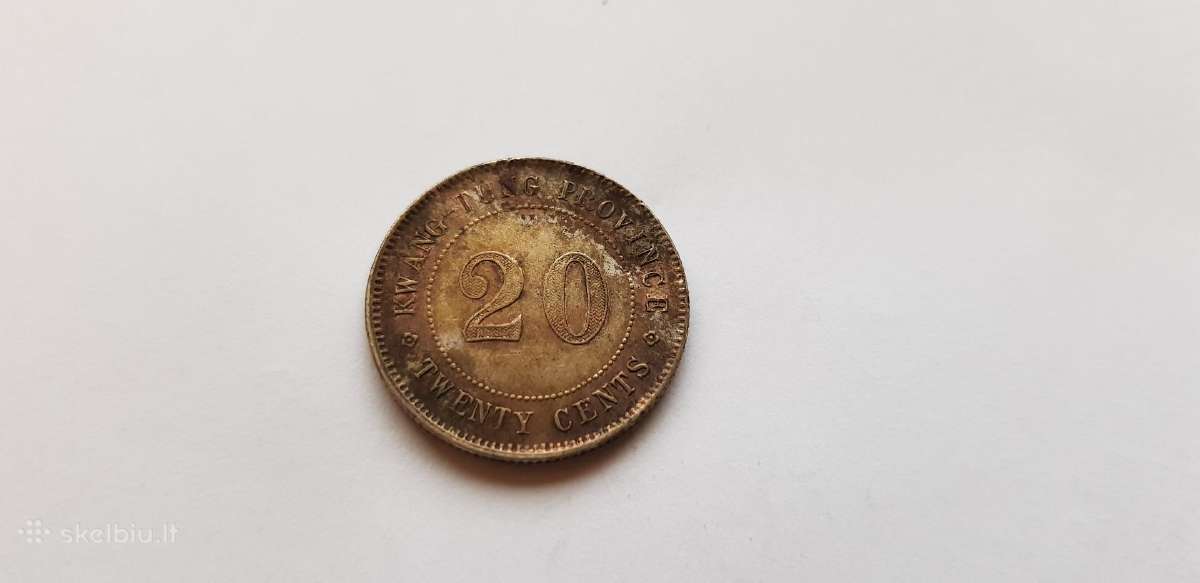 1921 Kinija Kwang tung province 20 centu , Unc