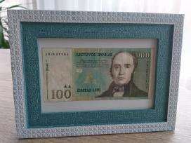 Litų banknotai rėmelyje - gera dovana prisiminimui
