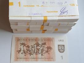 1992m. 1 talono pempės bankinio stovio pakuotės