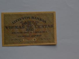 1 centas 1922 m.