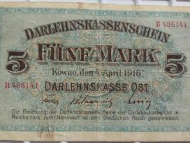 Banknotas 5 Markės Kowno 1918m