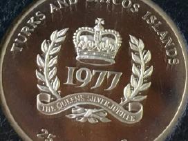 Moneta Turks & C. isl. 1977m. 25 kronu, sidabras
