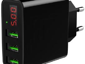 3 prievadų Usb išmanusis greito krovimo kroviklis