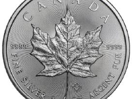 1 oz sidabrinė moneta Klevo lapas, Kanada 2021