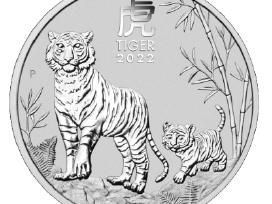 1 oz sidabrinė moneta Tigro Metai, Australija 2022