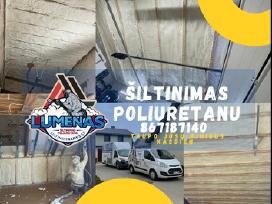 Šiltinimas Poliuretanu ir Biriomios vatomis.