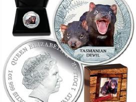 Tuvalu 1oz Tasmanijos velnias sidabrine moneta