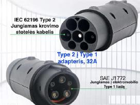 Naujas Type 2 į Type 1 J1772 adapteris 32a