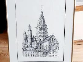 Mainz Katedra,piešinys signuotas 1982 m.