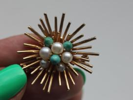 Ole Lynggard Gold 585 perlai,turquoise sage