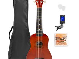 Ukulele rinkinys soprano 21" tamsus medis