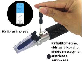 Refraktometras aloholio kiekiui nustatyti