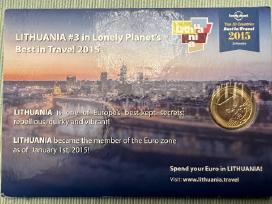 2015 metų vieno euro moneta su spec. įpakavimu