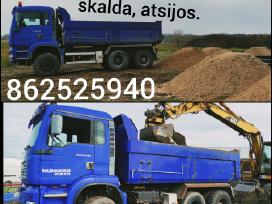Juodžemis,skalda, smelis, zvyras,atsijos.