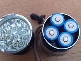 Galingi prožektoriai T6 LED 18650 formato akb