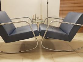 Vintažiniai mid century Bauhaus odiniai foteliai
