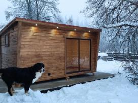 Karkasinė pirtis,sauna yra galimybė apžiūrėti.