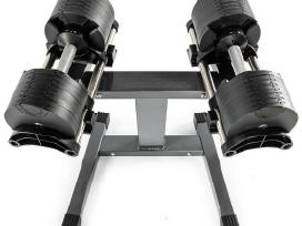 Reguliuojami hanteliai 2x32 kg su stovais
