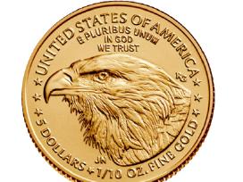 1/10 oz auksinė moneta Amerikos Erelis, JAV 2023