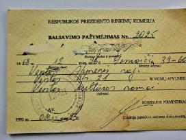 1993m. Balsavimo biletenis