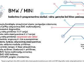 Bmw programavimas / Apple Carplay / Raktų gamyba