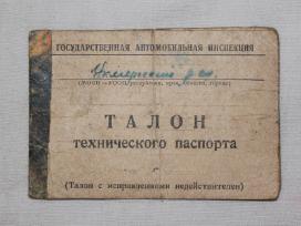 Motociklo Iž Planeta 2 techninio paso talonas 1970