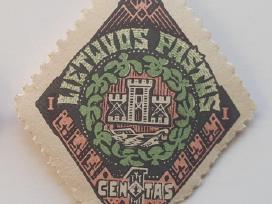 Tarpukario Lietuvos pašto ženklas. Rombo forma