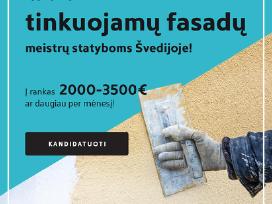 Darbas Švedijoje tinkuojamų fasadų meistrams