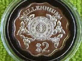 Moneta Cayman isl. 2000m. 2 dollars, sidabras