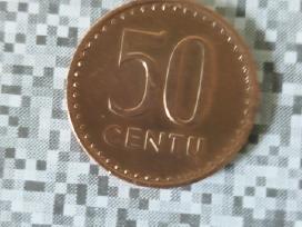 Lietuviškos monetos 50 centų 1991 m.