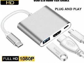 3in1 c type adapteris i hdmi, usb 3.0, c type 4k