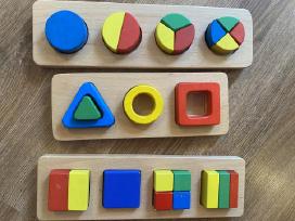 Mediniai lavinamieji žaislai ir puzzle