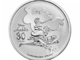 1 oz sidabrinė moneta Disneys Aladdin, Niujė 2022