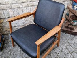 Vintažinis mid century ąžuolinis fotelis