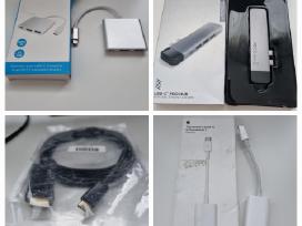 Kabeliai, adapteriai, ikrovikliai, apple, type C