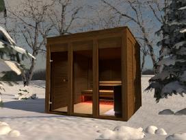 Eco modulinė Sauna 2.4x2.4m karkasinė pirtis