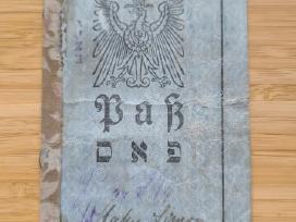 Ppk 1900-1918 jidiš-vokiškas pasas Riga Kaunas