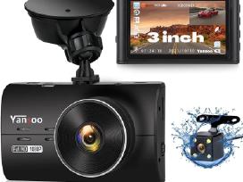 Registratorius dash cam su ekranu 2 kameros