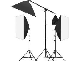 Fotostudijos šviestuvai su stovais (komplektas)