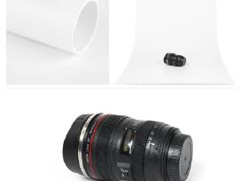Baltas fotografinis fonas, plėvelė 60x130