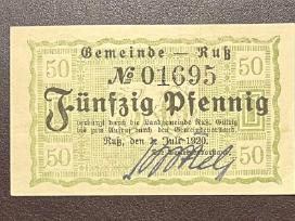 1920 m. Rusnės 50 pf banknotas / notgeld