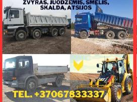 Atvežu žvyrą, smėlį,juodžemį,skaldą,žemes, atsijas