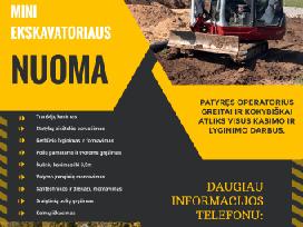 Mini ekskavatoriaus nuoma su Operatorium